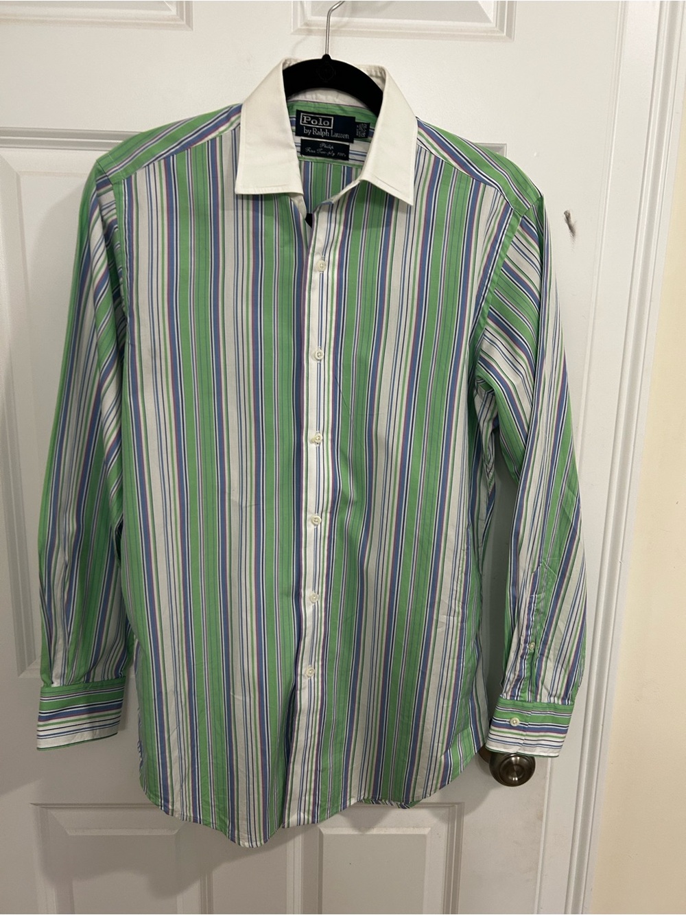 Vtg Polo by Ralph Lauren Philip Fine Two Ply 100’s Button Up Shirt Mens 14.5 32